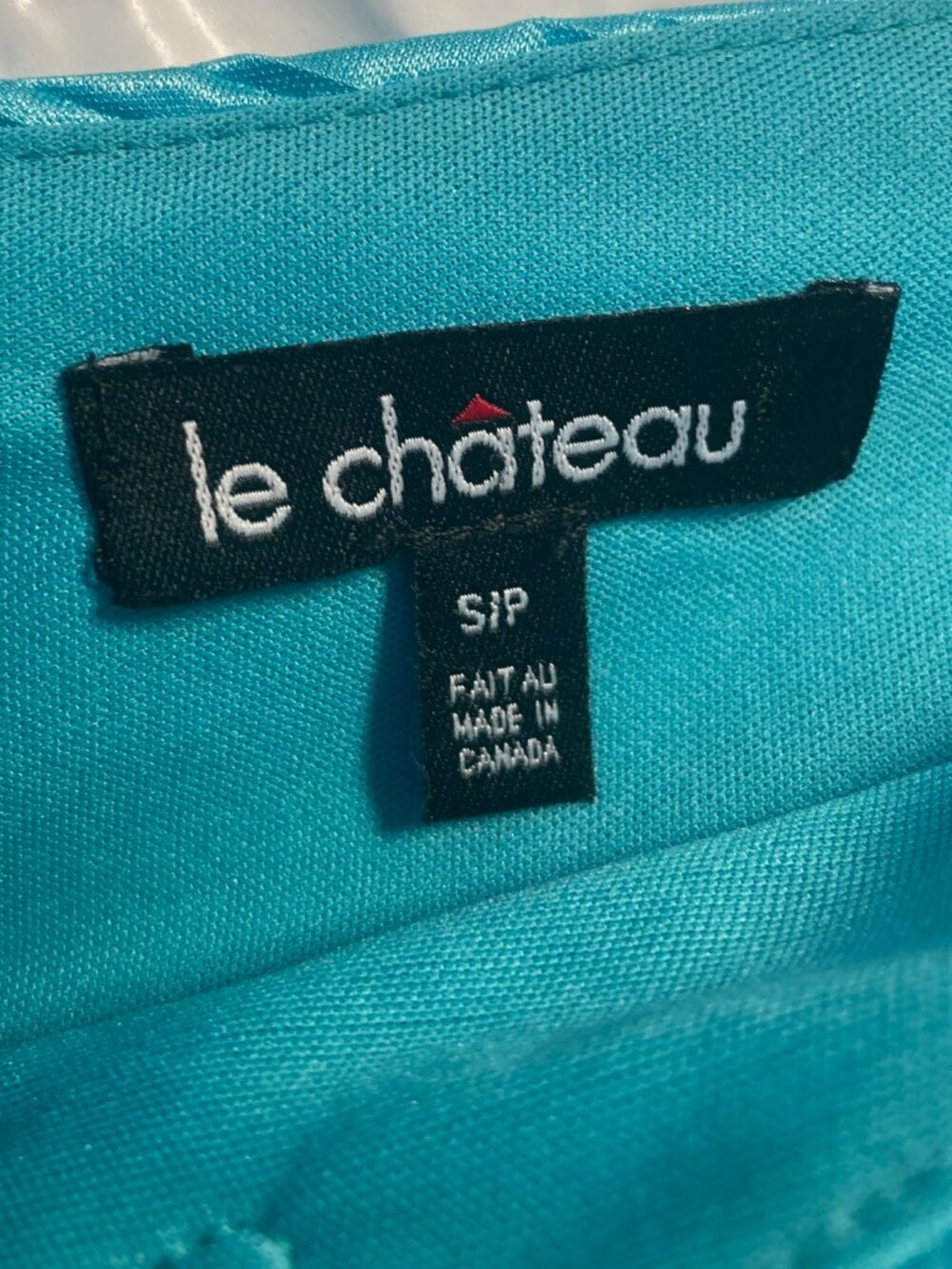 VTG Le Chateau Teal Pleated Cami Blouse Beaded Y2K Made in Canada S - Picture 8 of 16